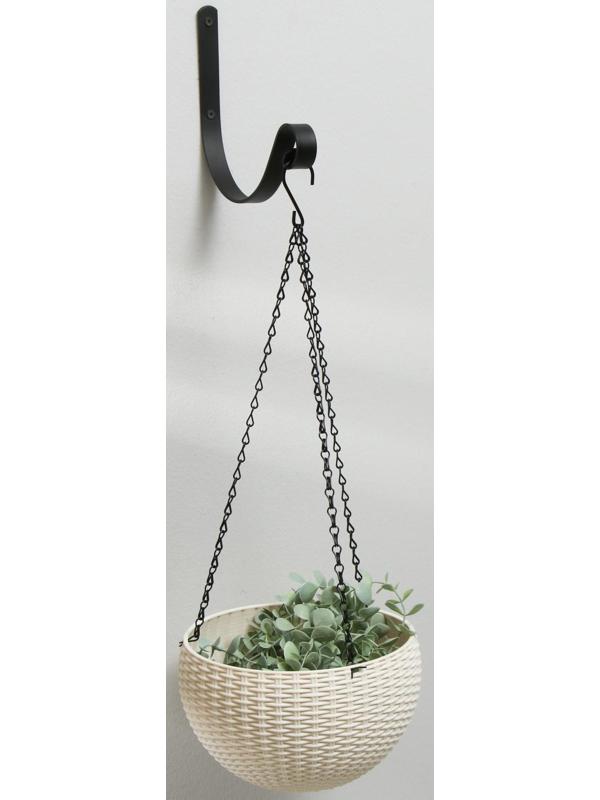 Кронштейн для кашпо, кованый, 17 см, металл, чёрный