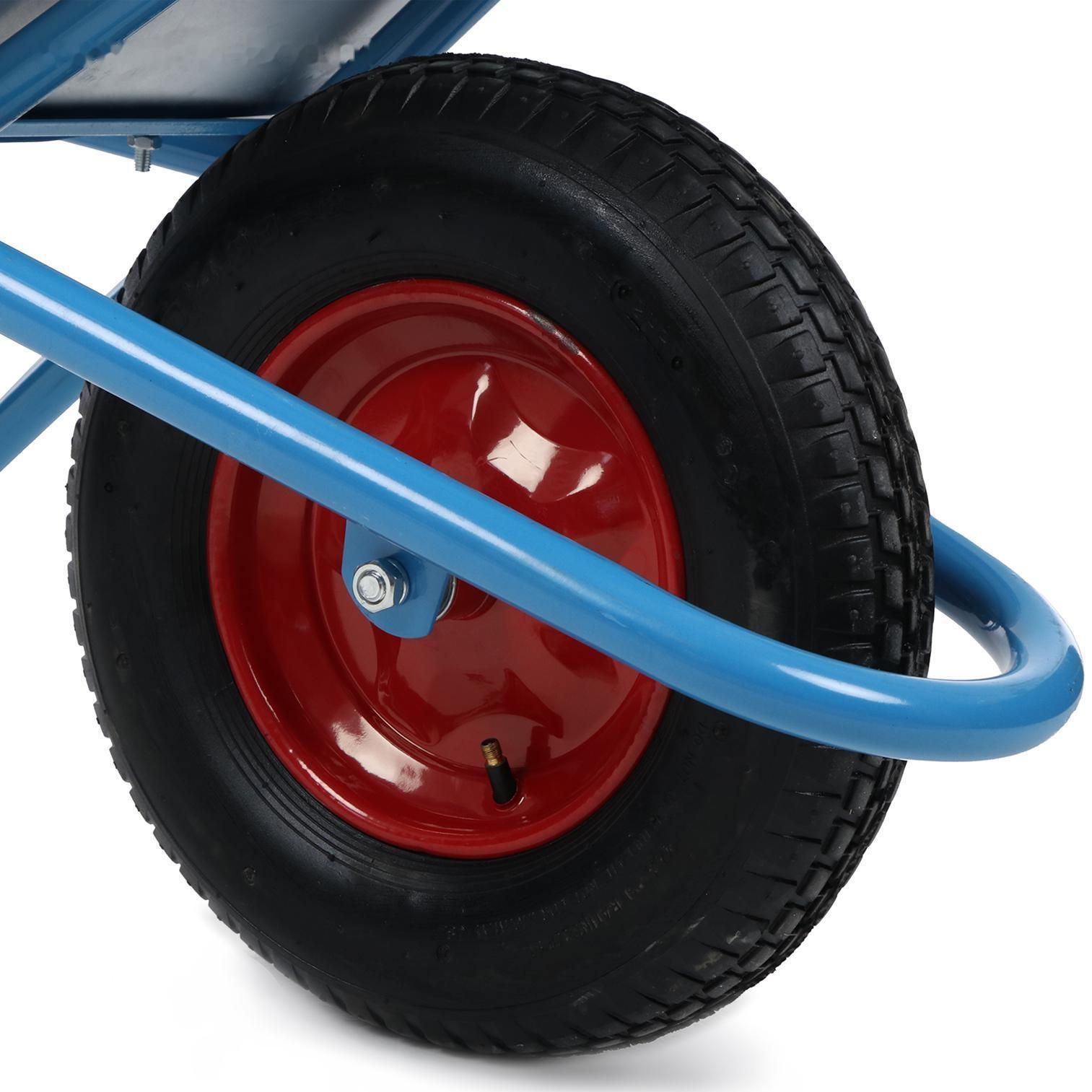 Тачка строительная, одноколёсная: груз/п 180 кг, объём 100 л, синие ручки