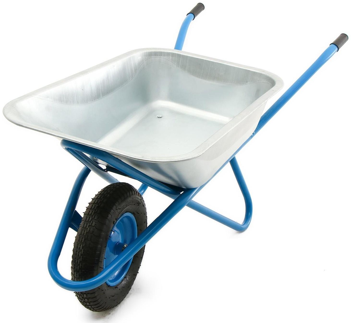 Тачка строительная, одноколёсная: груз/п 180 кг, объём 100 л, синие ручки