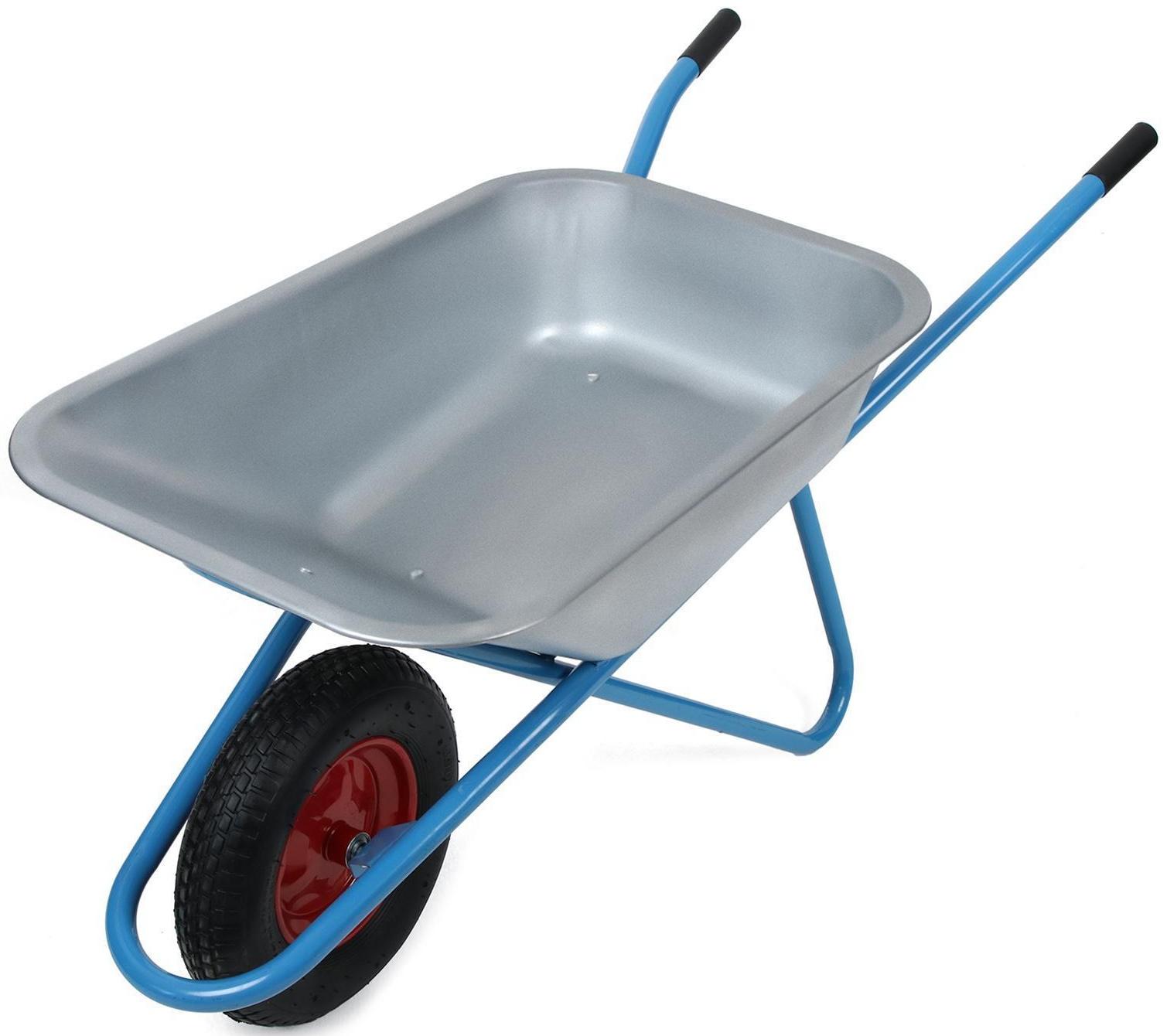 Тачка строительная, одноколёсная: груз/п 180 кг, объём 100 л, синие ручки