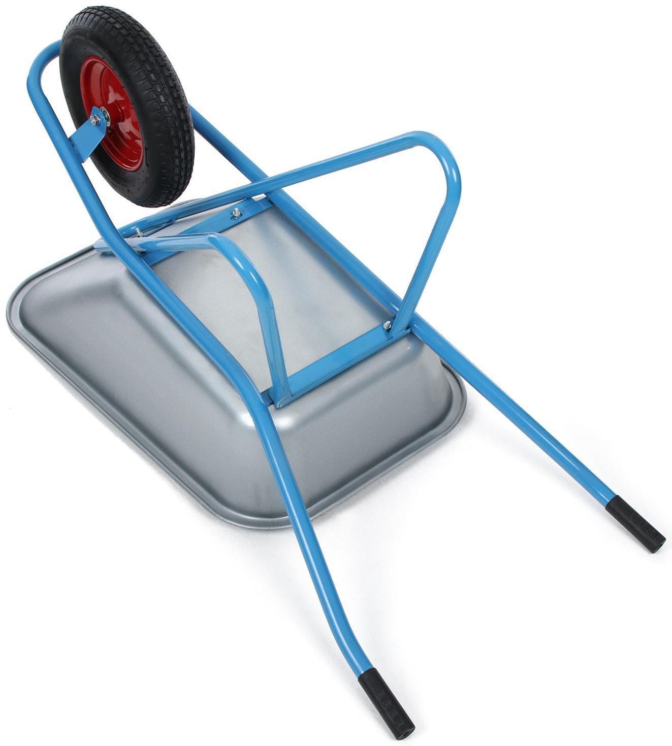 Тачка строительная, одноколёсная: груз/п 180 кг, объём 100 л, синие ручки