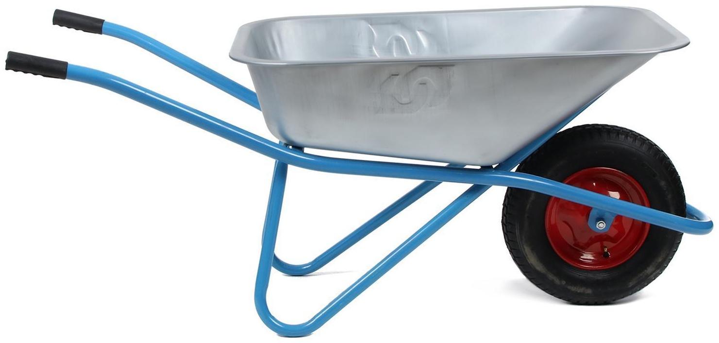 Тачка строительная, одноколёсная: груз/п 180 кг, объём 100 л, синие ручки