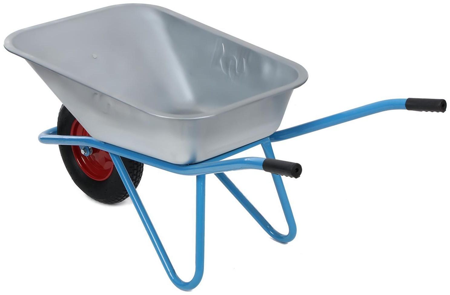 Тачка строительная, одноколёсная: груз/п 180 кг, объём 100 л, синие ручки