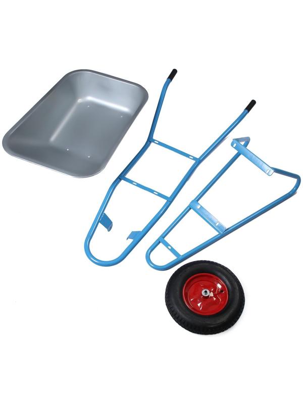 Тачка строительная, одноколёсная: груз/п 180 кг, объём 100 л, синие ручки