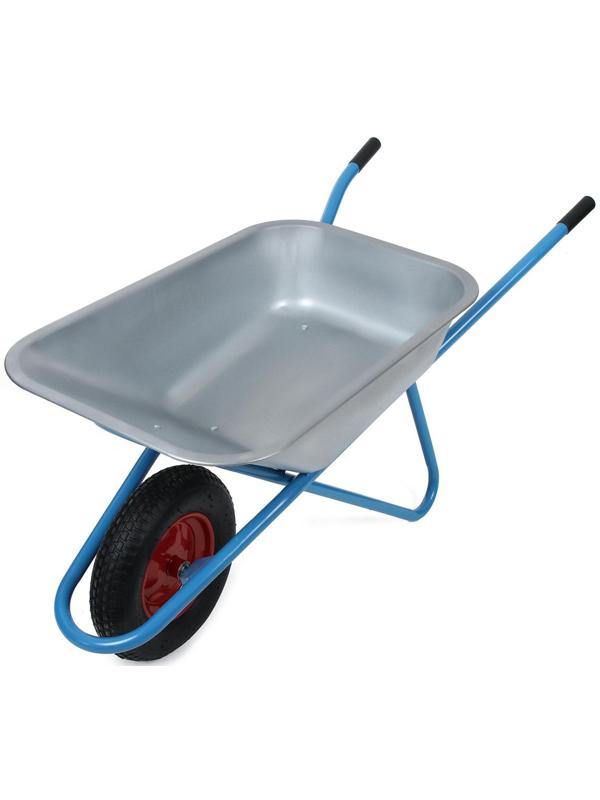 Тачка строительная, одноколёсная: груз/п 180 кг, объём 100 л, синие ручки