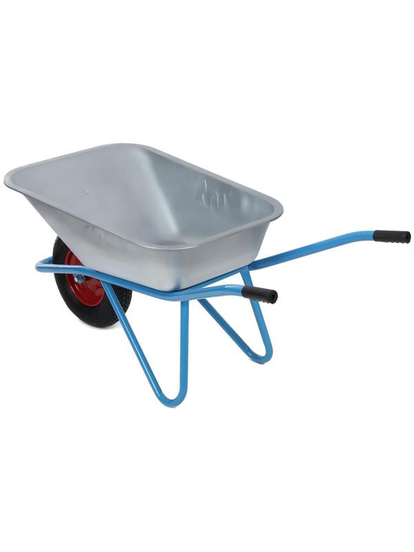 Тачка строительная, одноколёсная: груз/п 180 кг, объём 100 л, синие ручки