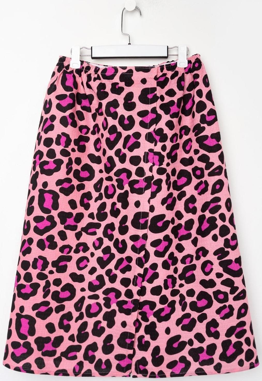 Полотенце для бани Leopard женское парео, 80х150±4 см,хл., ваф. полотно, 160 гр/м2