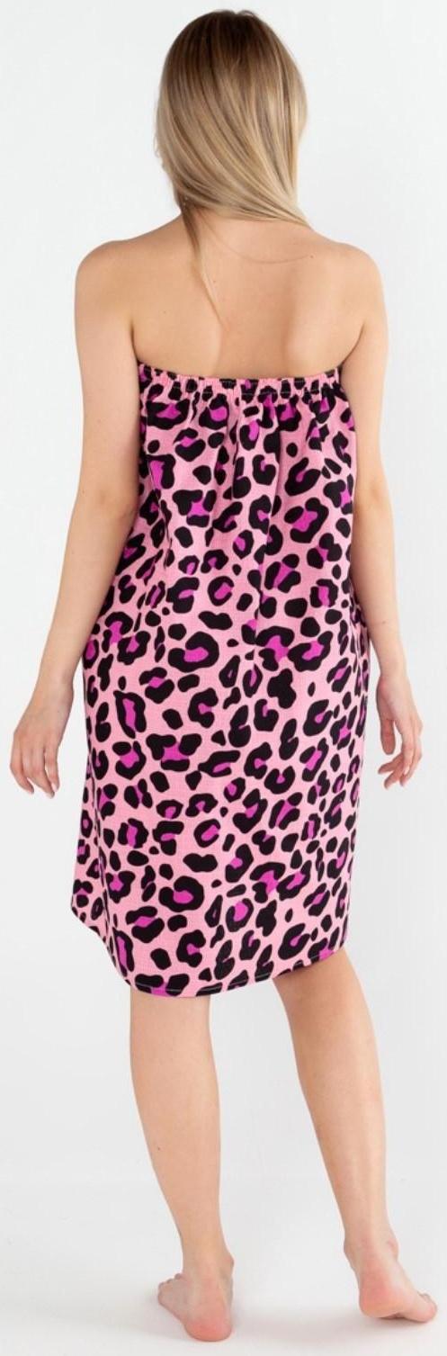 Полотенце для бани Leopard женское парео, 80х150±4 см,хл., ваф. полотно, 160 гр/м2