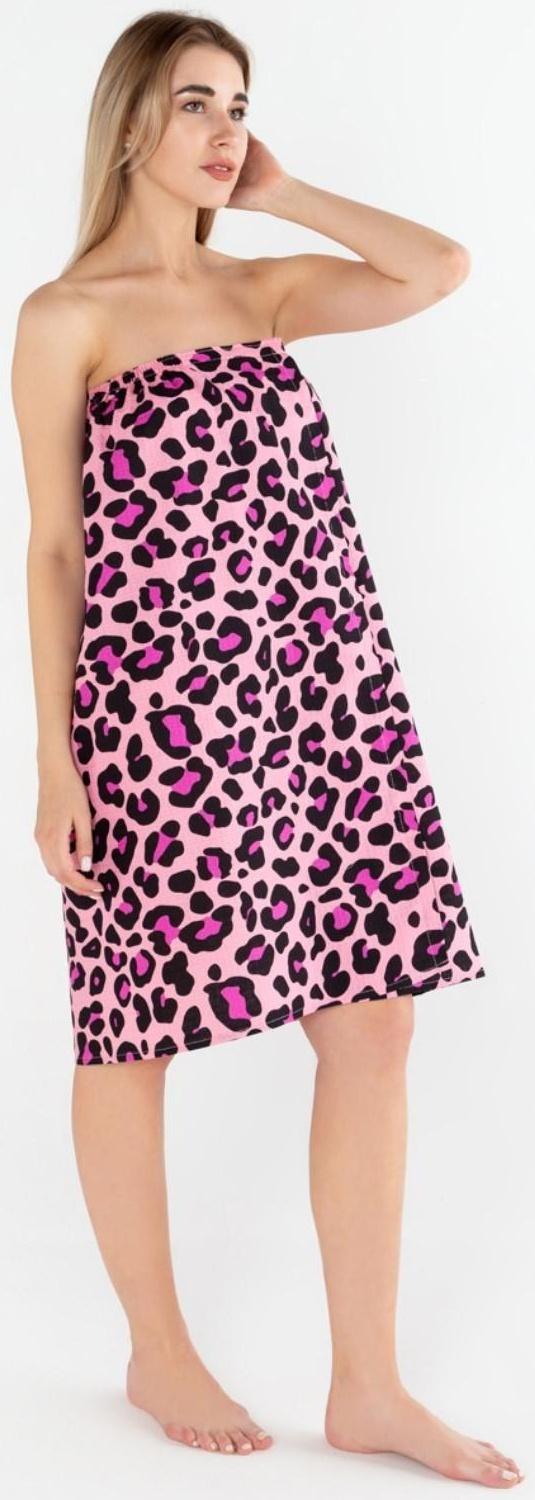 Полотенце для бани Leopard женское парео, 80х150±4 см,хл., ваф. полотно, 160 гр/м2