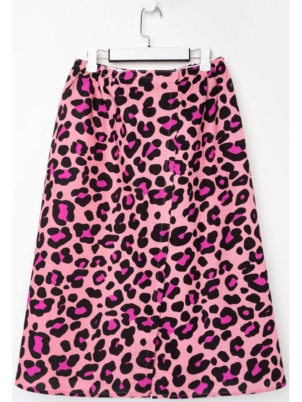 Полотенце для бани Leopard женское парео, 80х150±4 см,хл., ваф. полотно, 160 гр/м2