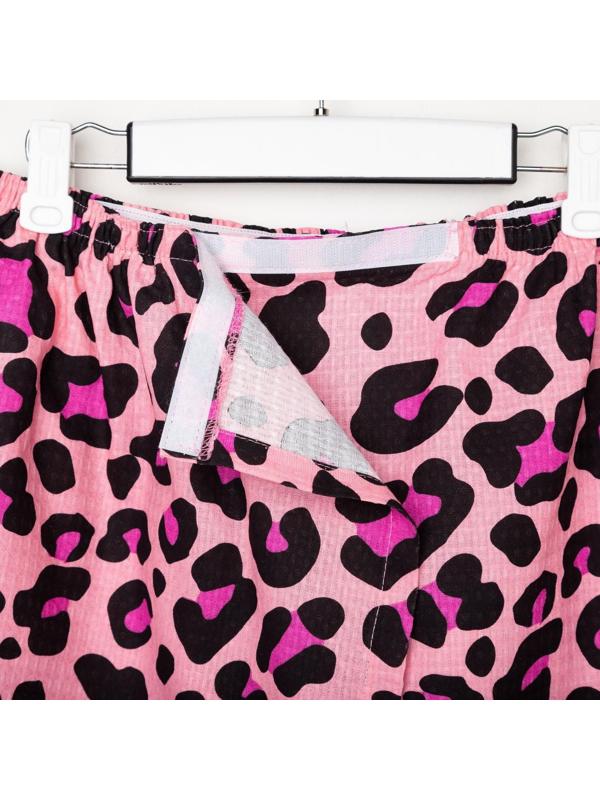 Полотенце для бани Leopard женское парео, 80х150±4 см,хл., ваф. полотно, 160 гр/м2