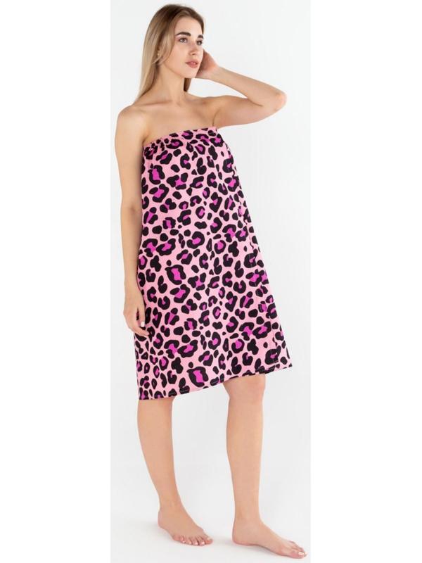 Полотенце для бани Leopard женское парео, 80х150±4 см,хл., ваф. полотно, 160 гр/м2