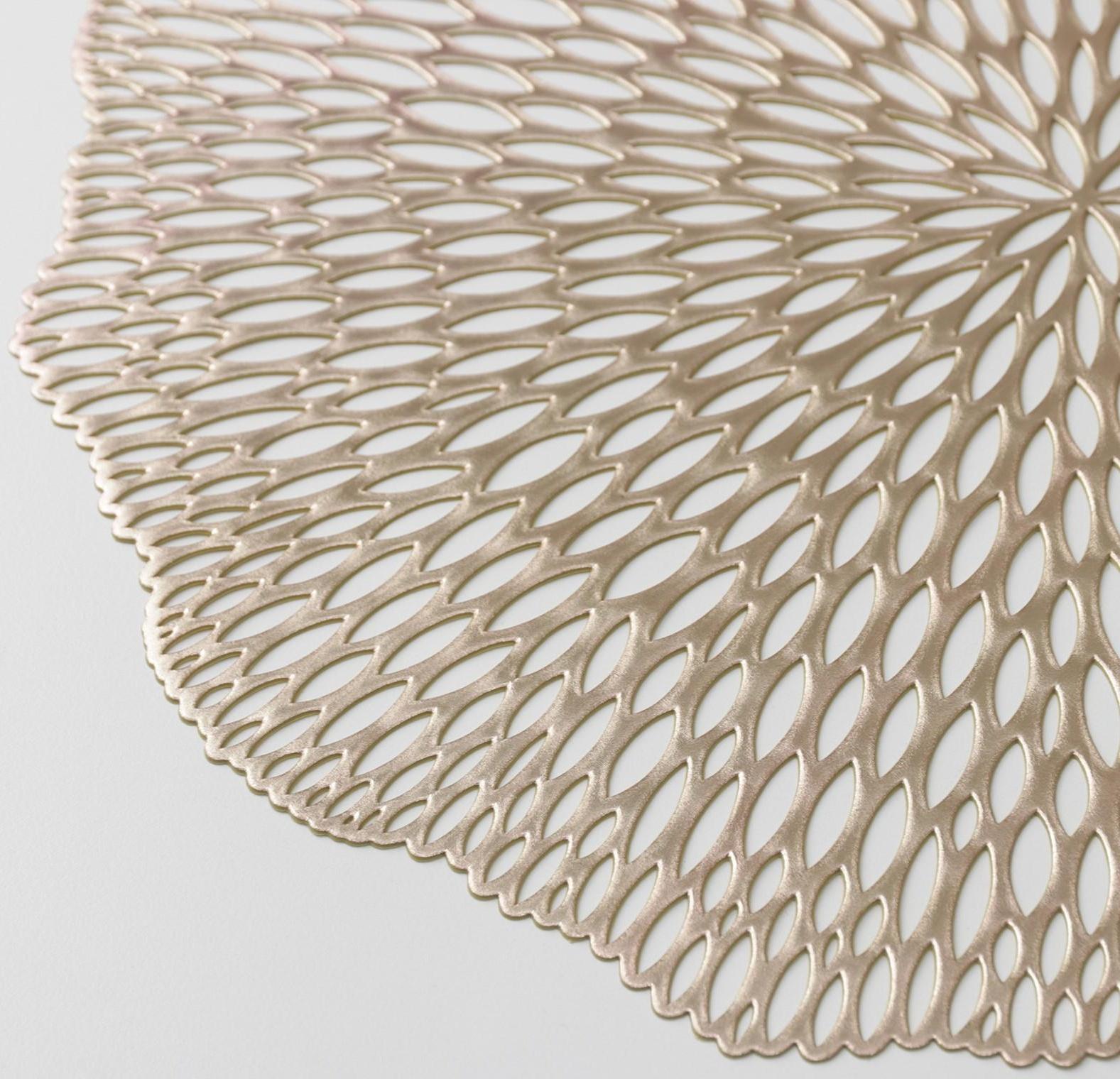 Набор салфеток сервировочных на стол Доляна «Мэри», d=38 см, 4 шт, цвет золотой