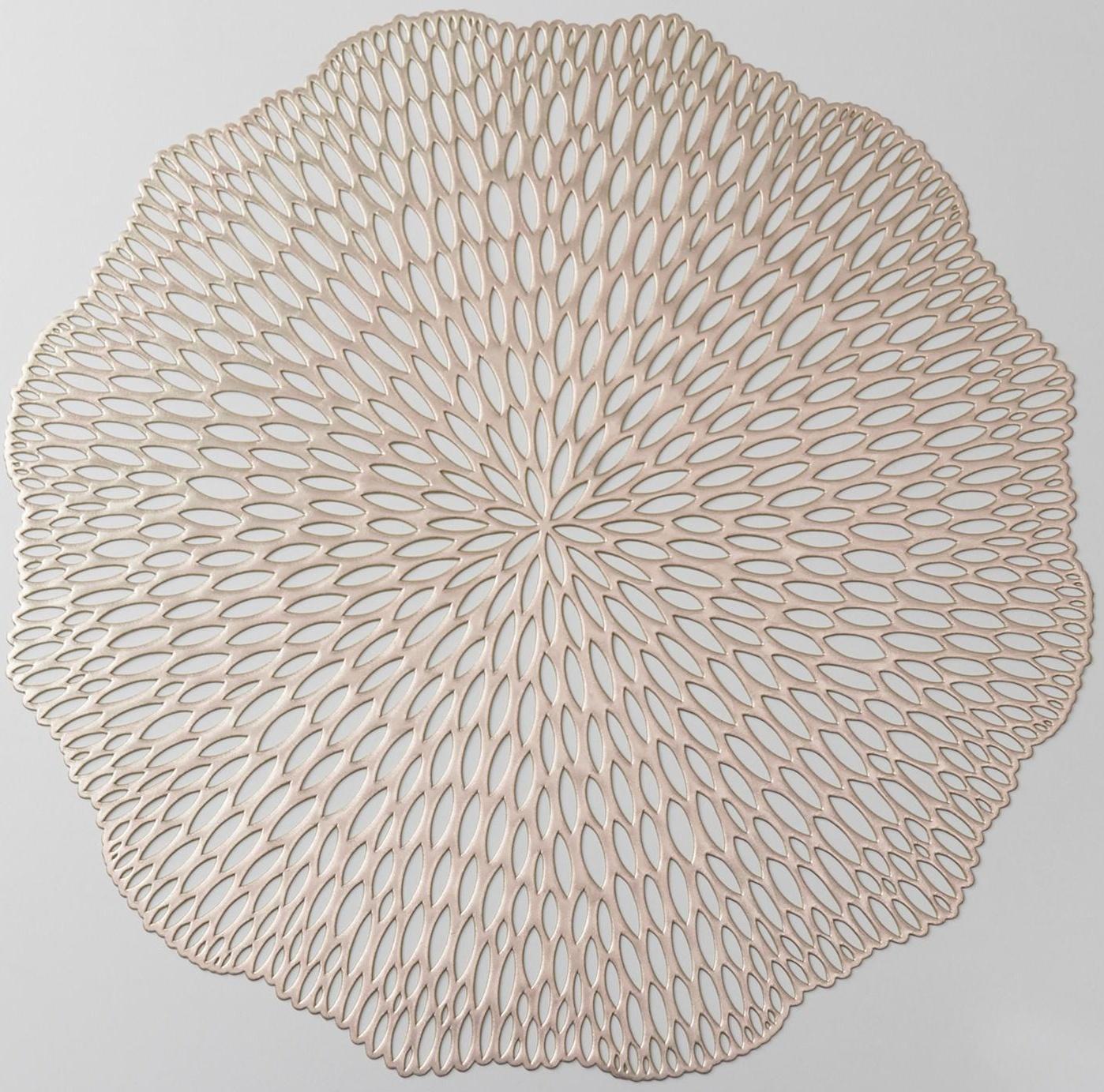 Набор салфеток сервировочных на стол Доляна «Мэри», d=38 см, 4 шт, цвет золотой