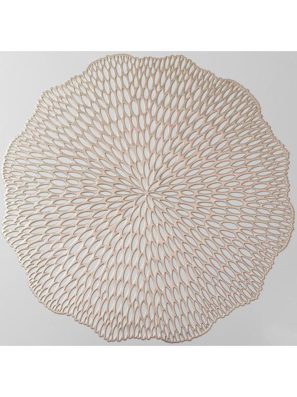 Набор салфеток сервировочных на стол Доляна «Мэри», d=38 см, 4 шт, цвет золотой