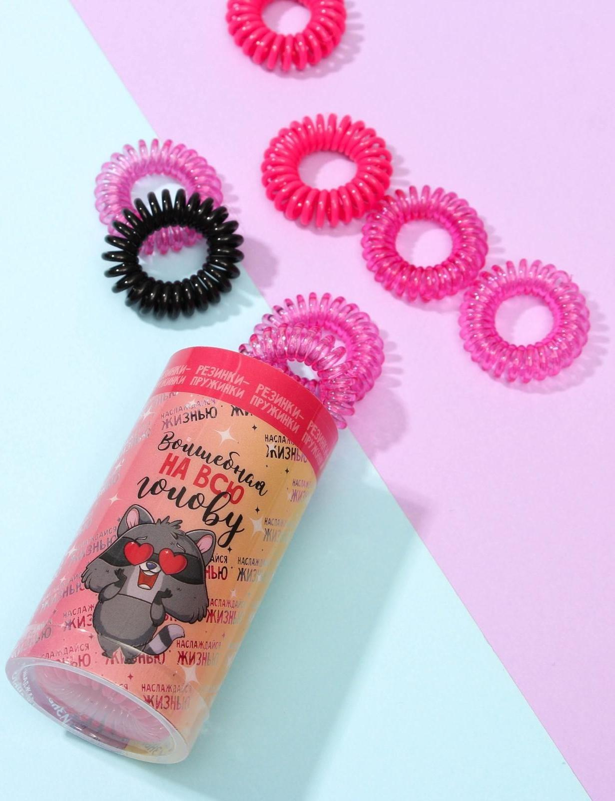 Набор резинок-пружинок для волос «Енот», 9 шт.