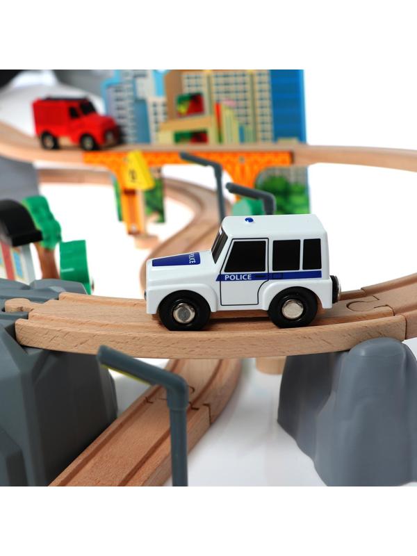 Деревянная игрушка «Железная дорога» 95 деталей, 52,5×33×12,5 см