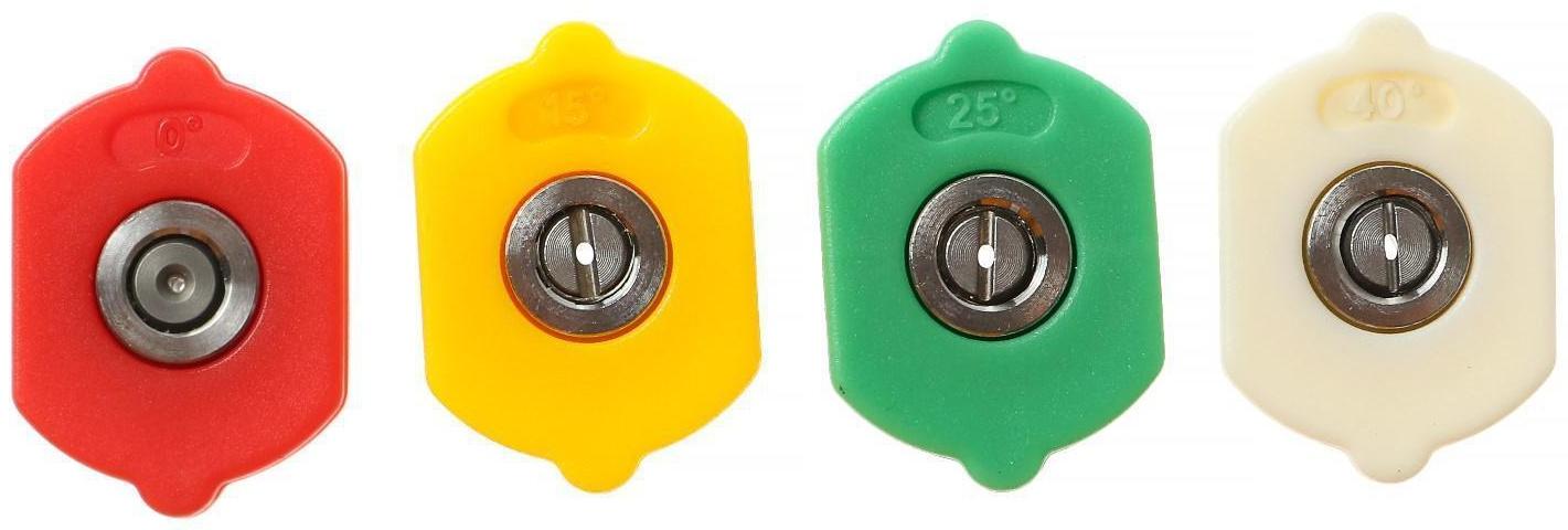 Насадка-распылитель, 0-15-25-40 град, посадочный d=12 мм, набор 4 шт