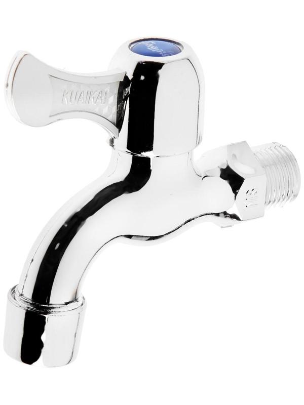 Кран водоразборный ZEIN Z17, с плоской ручкой, с аэратором, PP, кран-букса, хром