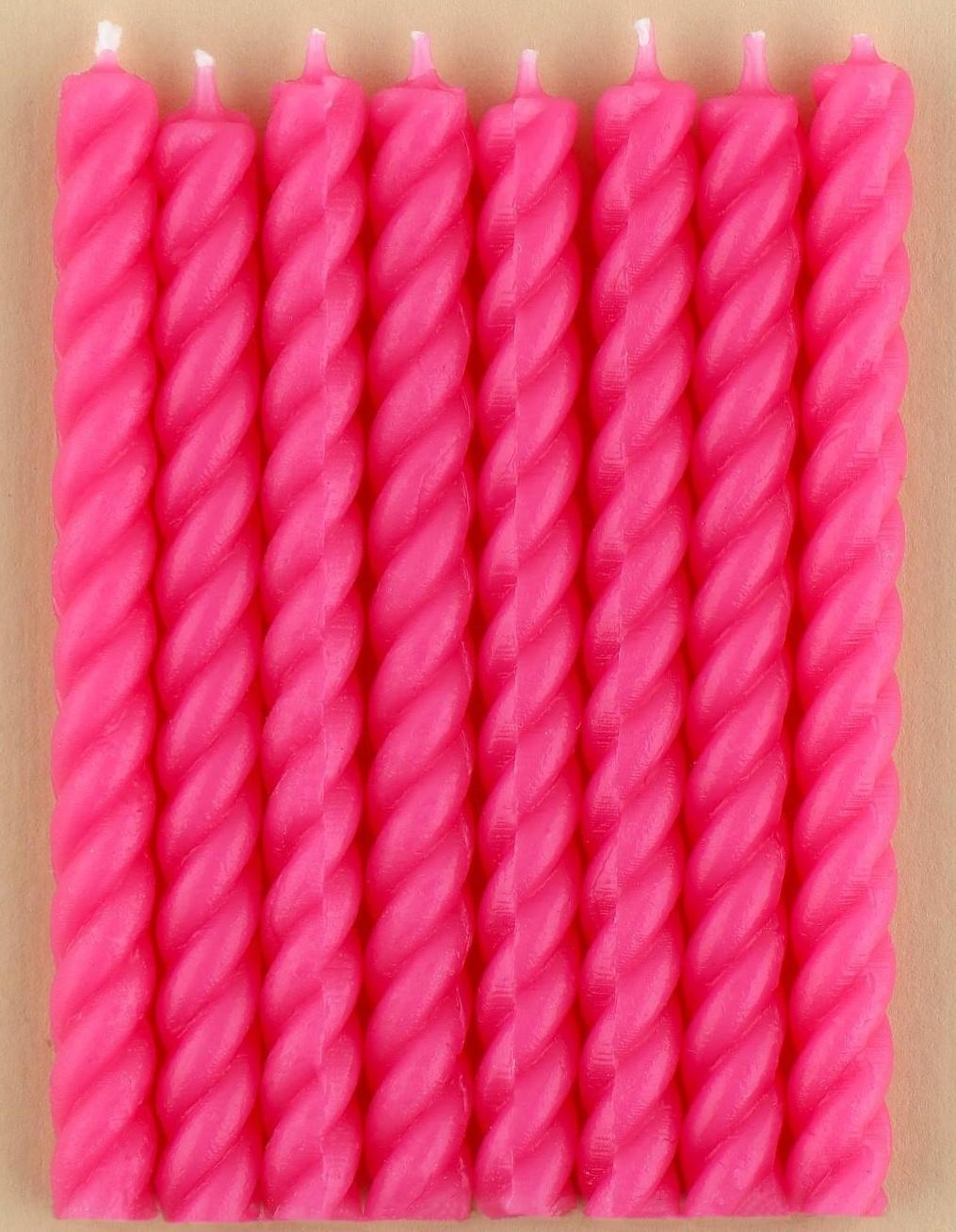 Набор свечей в торт, розовые, 16 шт.