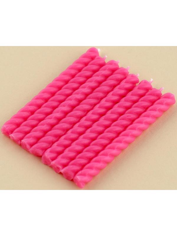 Набор свечей в торт, розовые, 16 шт.