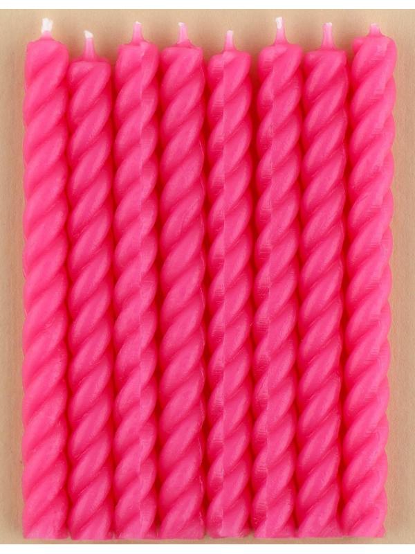 Набор свечей в торт, розовые, 16 шт.