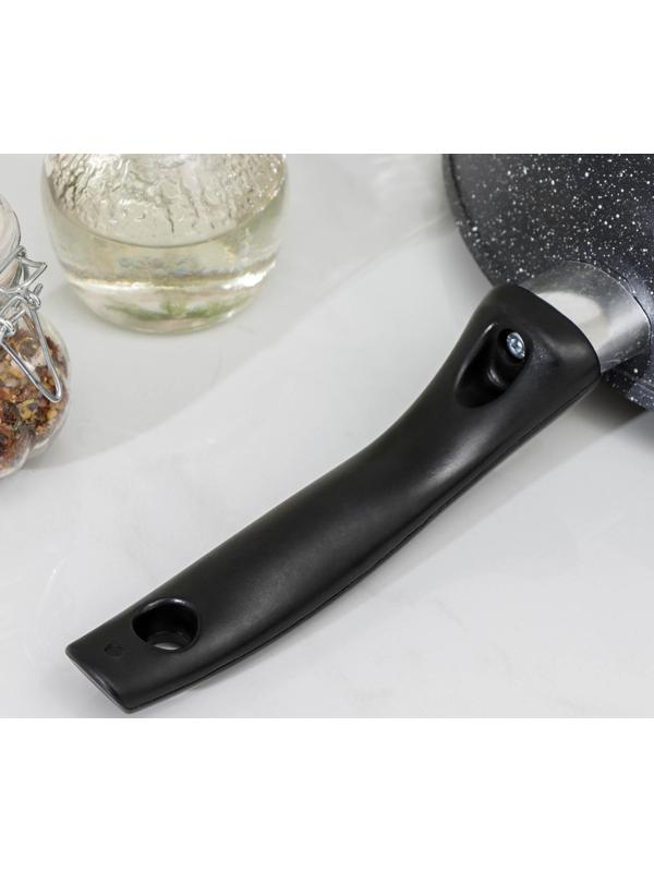 Сковорода Доляна «Элит», d=26 см, антипригарное покрытие, пластиковая ручка, цвет серый