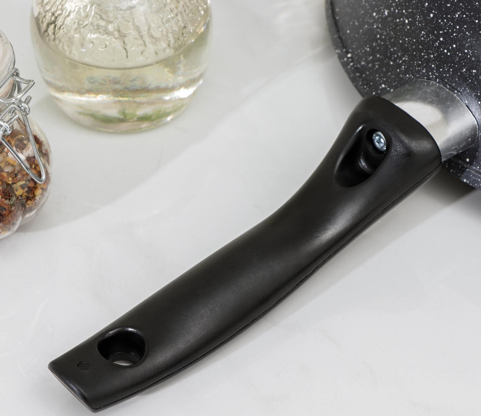 Сковорода Доляна «Элит», d=28 см, пластиковая ручка, антипригарное покрытие, цвет серый