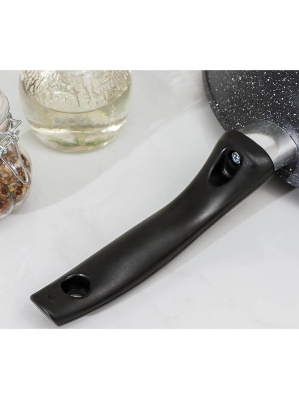 Сковорода Доляна «Элит», d=28 см, пластиковая ручка, антипригарное покрытие, цвет серый