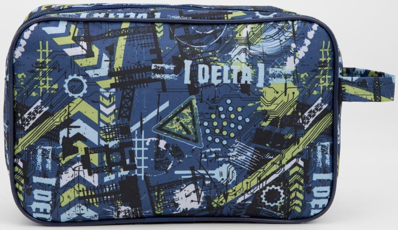 Косметичка на молнии, наружный карман, цвет синий