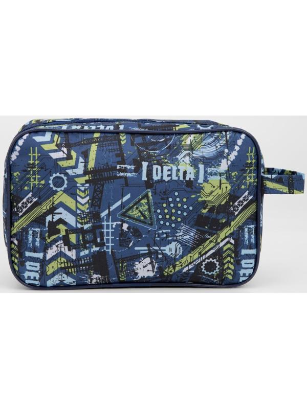 Косметичка на молнии, наружный карман, цвет синий
