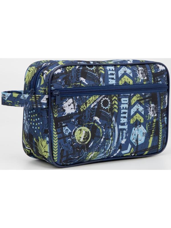 Косметичка на молнии, наружный карман, цвет синий