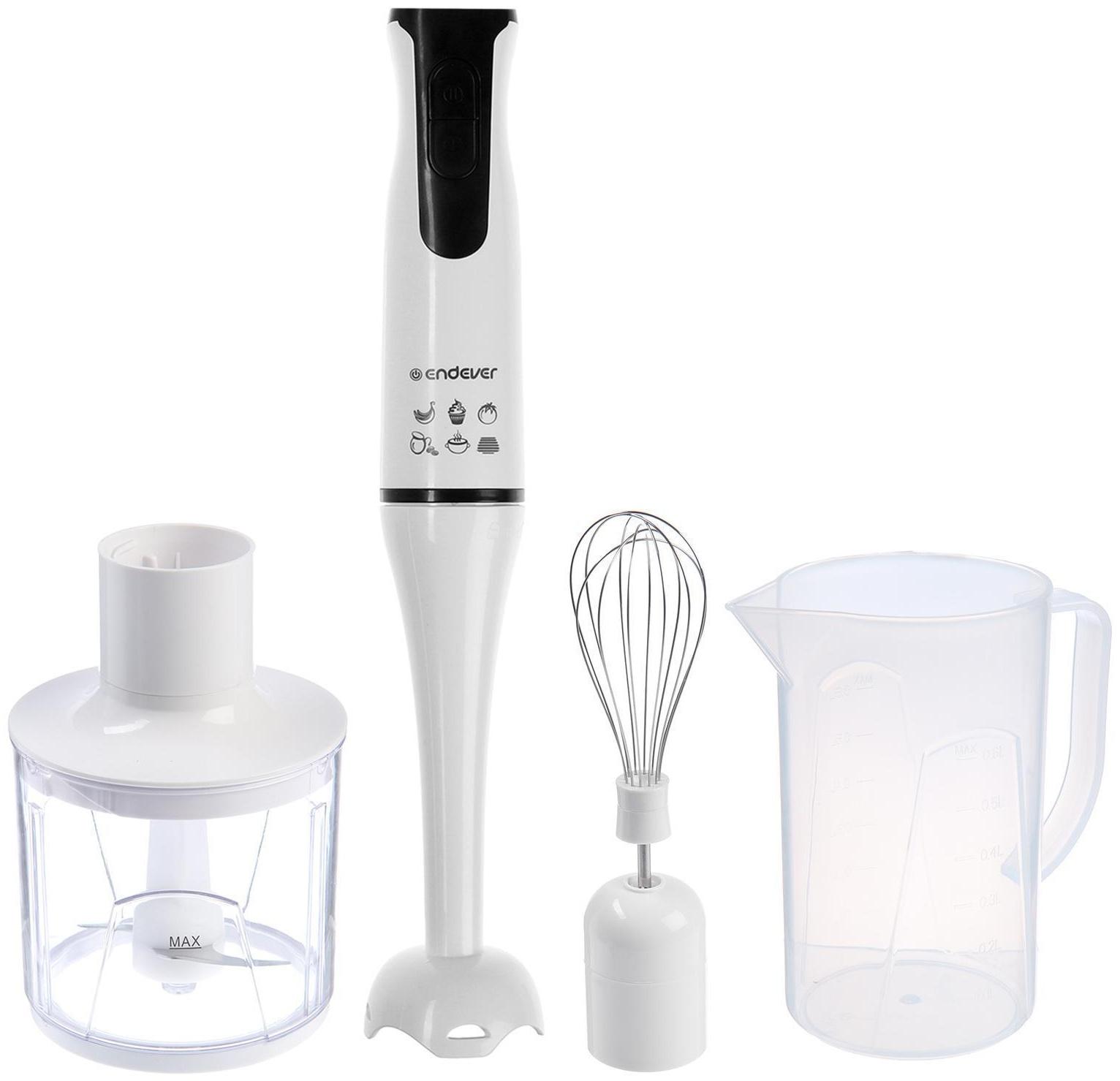 Блендер Endever Sigma-78, погружной, 1000 Вт, 0.6 л, 2 скорости, белый/черный