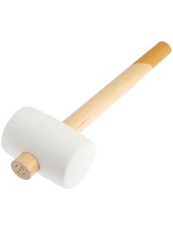 Киянка ТУНДРА, деревянная рукоятка, белая резина, 65 мм, 600 г