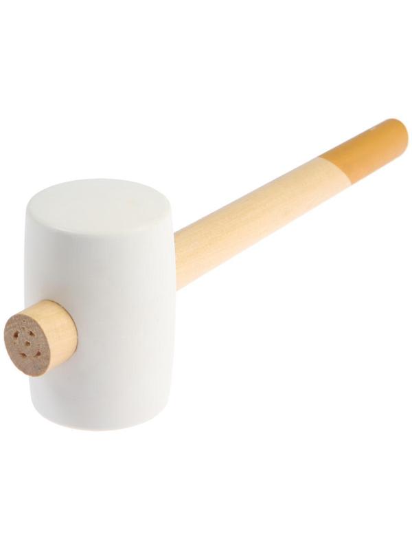 Киянка ТУНДРА, деревянная рукоятка, белая резина, 65 мм, 600 г