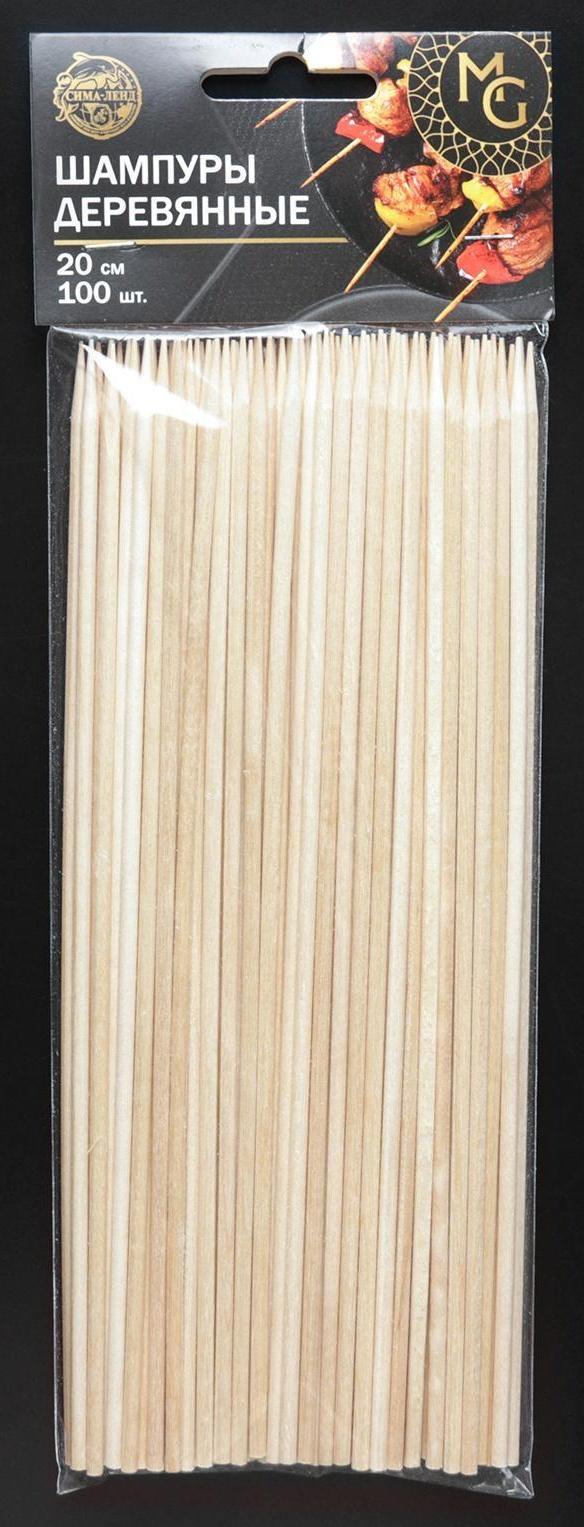 Шампур деревянный Magistro, 20×0,3 см, по 100 шт, берёза