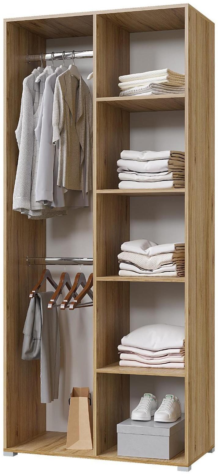 Шкаф 2х ств Лайт, 900х480х2052, Белый/ Дуб золотой