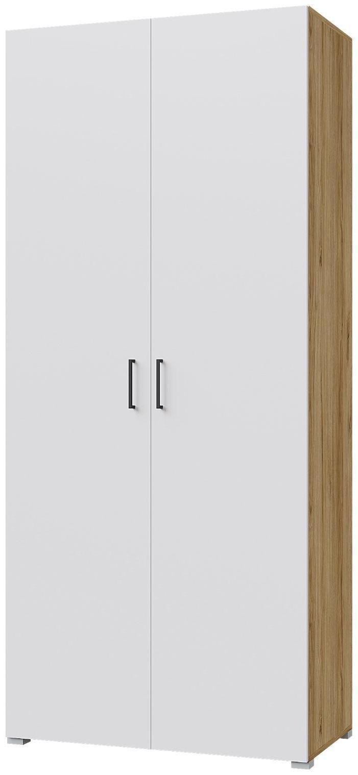 Шкаф 2х ств Лайт, 900х480х2052, Белый/ Дуб золотой