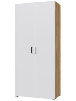 Шкаф 2х ств Лайт, 900х480х2052, Белый/ Дуб золотой