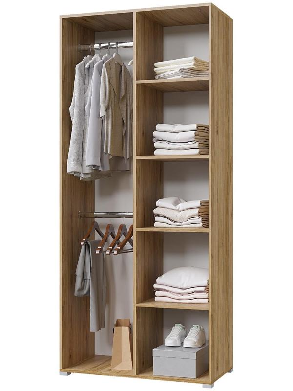 Шкаф 2х ств Лайт, 900х480х2052, Белый/ Дуб золотой