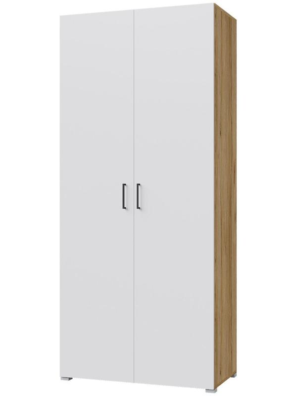 Шкаф 2х ств Лайт, 900х480х2052, Белый/ Дуб золотой