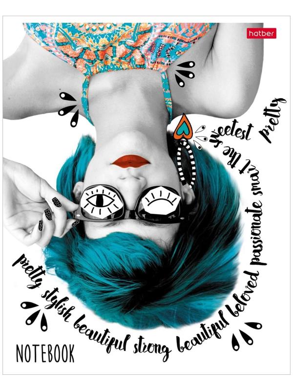 Тетрадь 48 листов, в клетку, Lucky girls, обложка мелованный картон, выборочно лак, блок 65г/м² / Микс 1 шт.