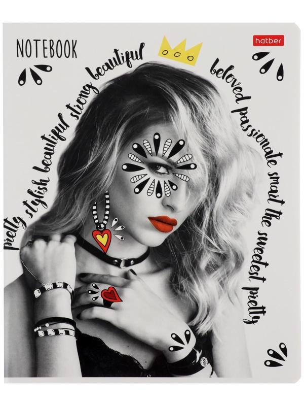 Тетрадь 48 листов, в клетку, Lucky girls, обложка мелованный картон, выборочно лак, блок 65г/м² / Микс 1 шт.