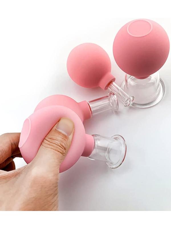 Набор вакуумных банок для массажа, стеклянные, d 1,5/3,5 см, 2 шт, цвет розовый