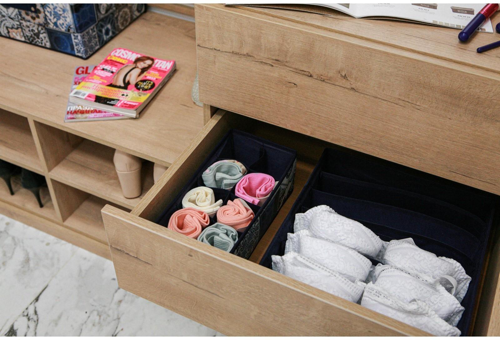 Органайзер для хранения белья Доляна «Мозаика», 8 отделений, 28×14×10 см, цвет синий