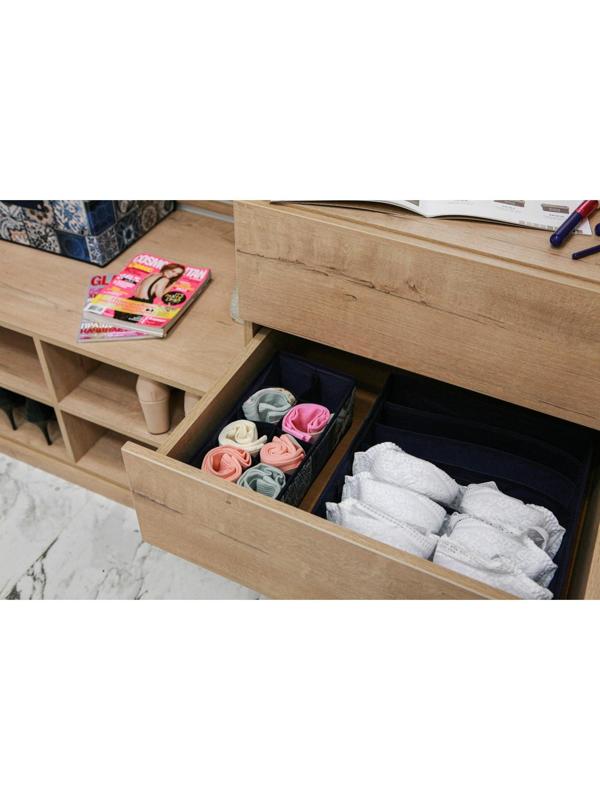 Органайзер для хранения белья Доляна «Мозаика», 8 отделений, 28×14×10 см, цвет синий