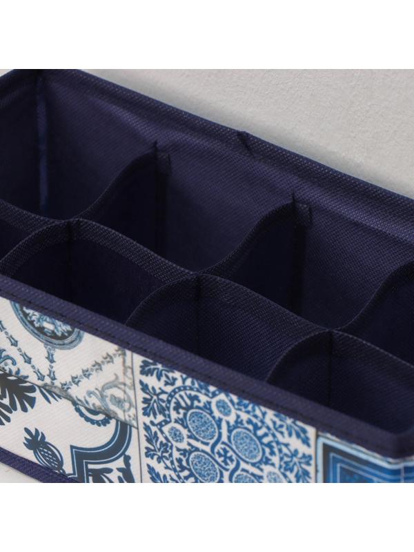 Органайзер для хранения белья Доляна «Мозаика», 8 отделений, 28×14×10 см, цвет синий