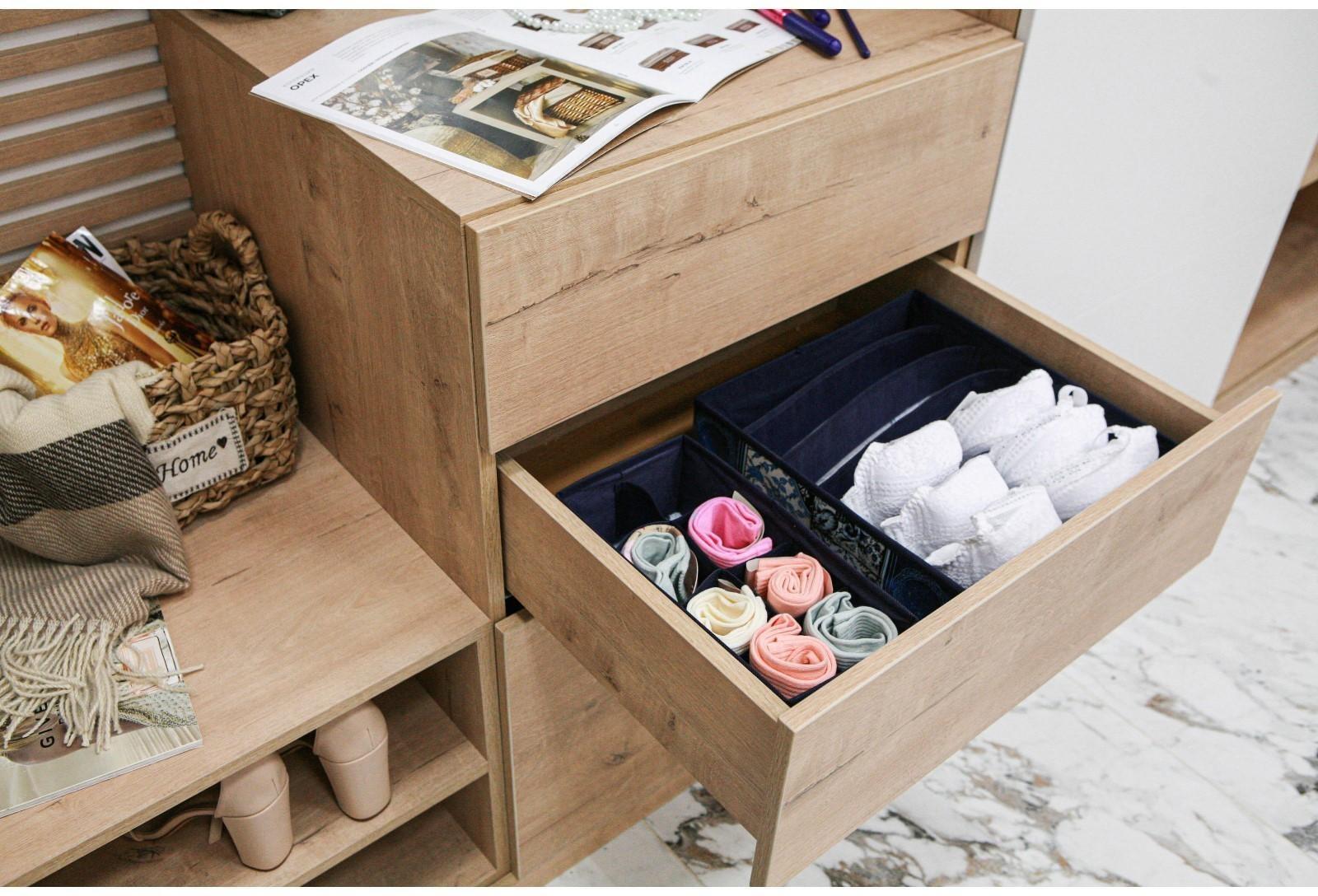 Органайзер для хранения белья Доляна «Мозаика», 7 отделений, 34×30,5×10 см, цвет синий