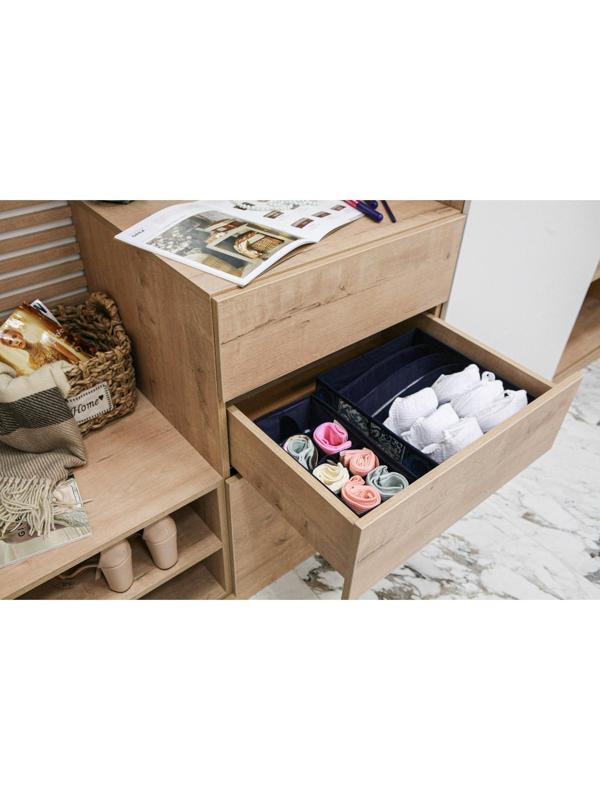 Органайзер для хранения белья Доляна «Мозаика», 7 отделений, 34×30,5×10 см, цвет синий