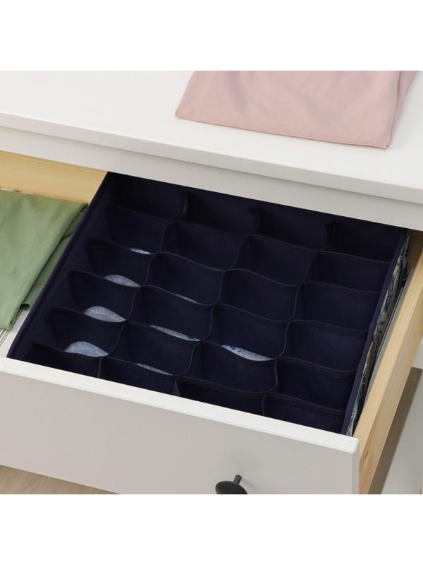 Органайзер для хранения белья Доляна «Мозаика», 24 отделения, 30×33×10 см, цвет синий